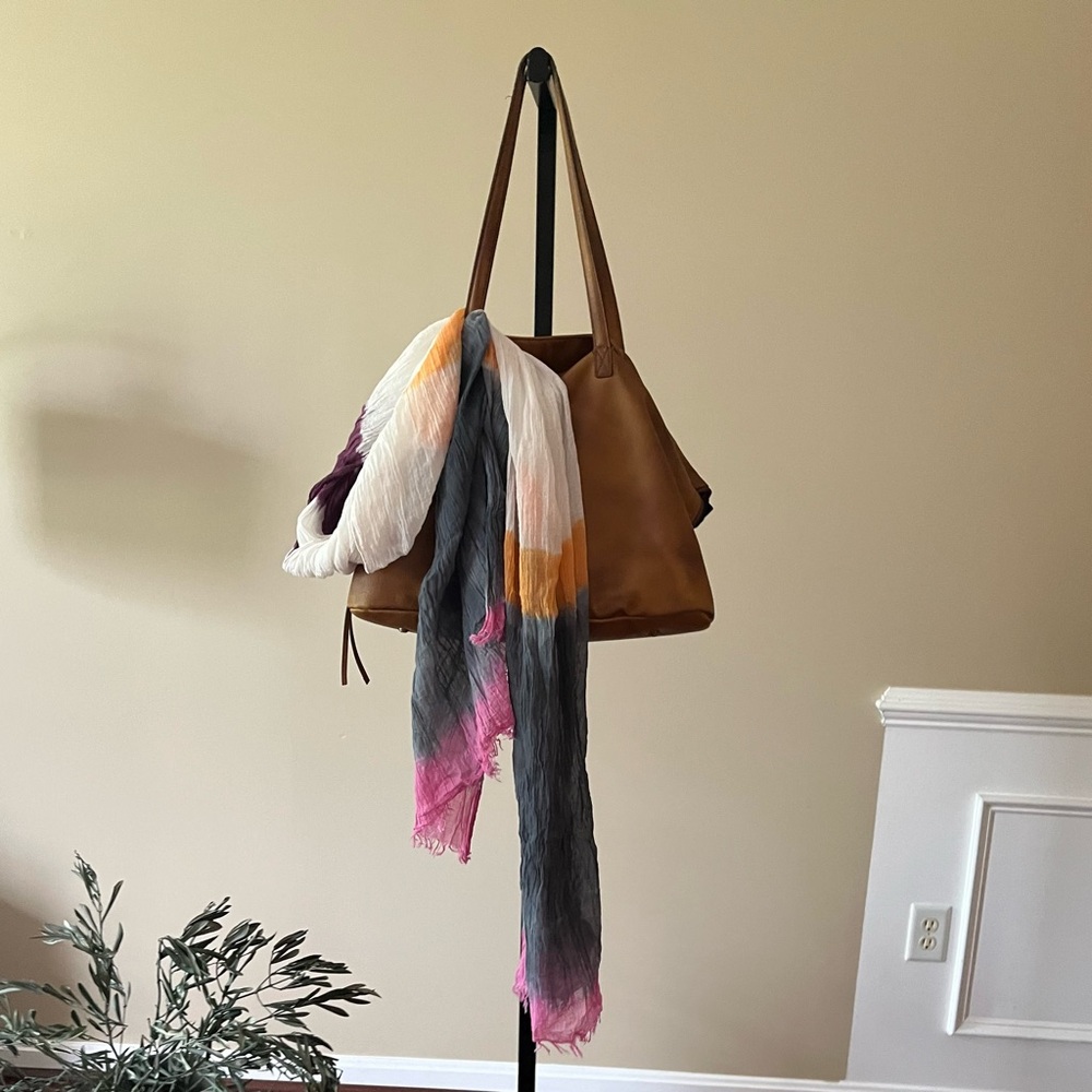 Early 2000s multi color crepe scarf